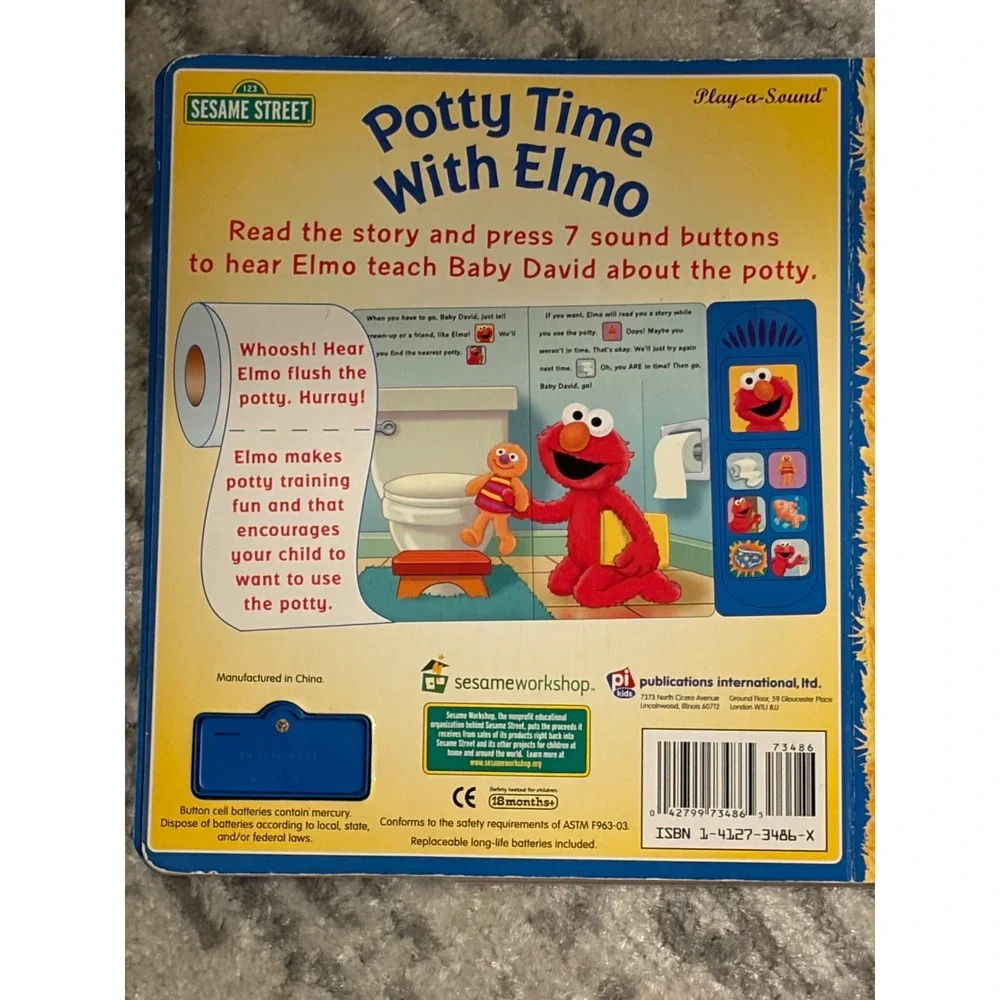 Sesame Street Elmo Sound Book Lot Potty Time With Elmo & Get Up and Go Songs